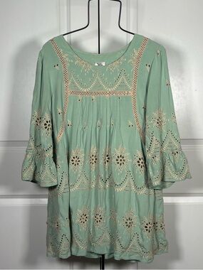ivy jane Mint Green Eyelet Embroidered Tunic